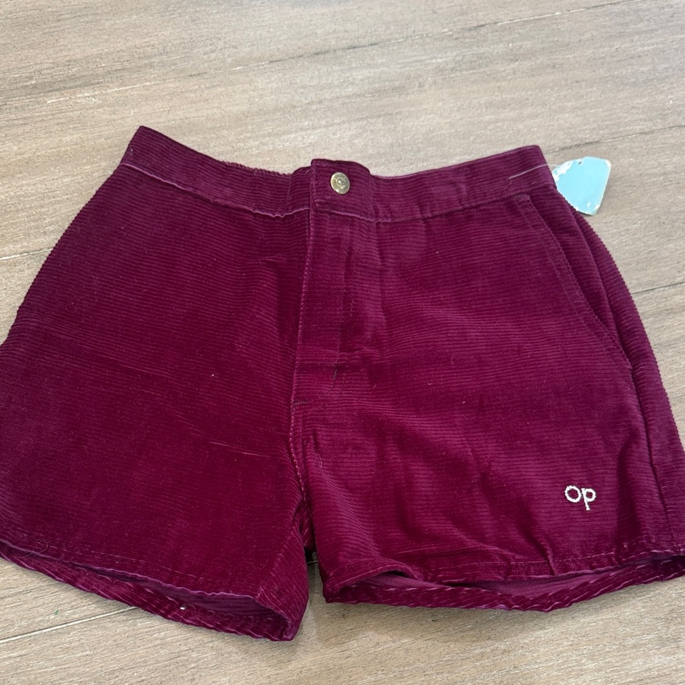 OP Women's High Waist Burgundy Shorts